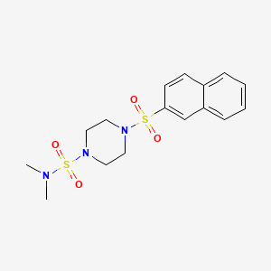 molecular formula C16H21N3O4S2 B3280301 N,N-dimethyl-4-(naphthalene-2-sulfonyl)piperazine-1-sulfonamide CAS No. 712345-21-6