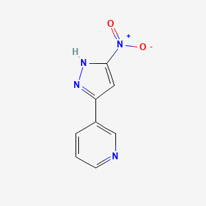 molecular formula C8H6N4O2 B3280910 Pyridine, 3-(5-nitro-1H-pyrazol-3-yl)- CAS No. 72430-94-5