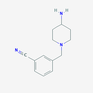 molecular formula C13H17N3 B3280963 3-[(4-Aminopiperidin-1-yl)methyl]benzonitrile CAS No. 725212-23-7