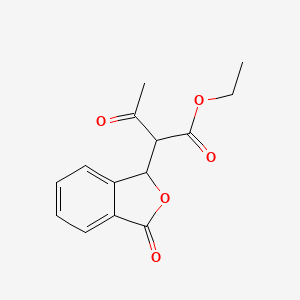 molecular formula C14H14O5 B3281233 Ethyl 3-oxo-2-(3-oxo-1,3-dihydroisobenzofuran-1-yl)butanoate CAS No. 731773-32-3
