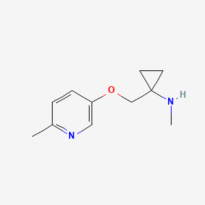 molecular formula C11H16N2O B3281404 N-Methyl-1-(((6-methylpyridin-3-yl)oxy)methyl)cyclopropanamine 