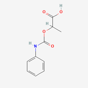 molecular formula C10H11NO4 B3281496 2-(phenylcarbamoyloxy)propanoic acid CAS No. 73622-98-7