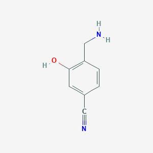 molecular formula C8H8N2O B3281812 4-(Aminomethyl)-3-hydroxybenzonitrile CAS No. 741670-77-9