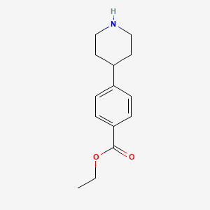 molecular formula C14H19NO2 B3281848 Ethyl 4-(piperidin-4-yl)benzoate CAS No. 741729-98-6