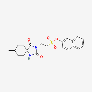 molecular formula C21H24N2O5S B3281958 naphthalen-2-yl 2-{8-methyl-2,4-dioxo-1,3-diazaspiro[4.5]decan-3-yl}ethane-1-sulfonate CAS No. 743439-34-1
