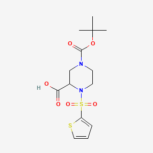 4-(tert-Butoxycarbonyl)-1-(thiophen-2-ylsulfonyl)piperazine-2-carboxylic acid