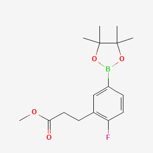 molecular formula C16H22BFO4 B3282661 Methyl 3-(2-fluoro-5-(4,4,5,5-tetramethyl-1,3,2-dioxaborolan-2-yl)phenyl)propanoate CAS No. 754226-36-3