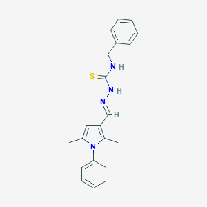 molecular formula C21H22N4S B328304 2,5-dimethyl-1-phenyl-1H-pyrrole-3-carbaldehyde N-benzylthiosemicarbazone 
