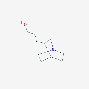 molecular formula C10H19NO B3283078 3-(1-Azabicyclo[2.2.2]octan-3-yl)propan-1-ol CAS No. 761373-48-2