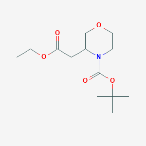 molecular formula C13H23NO5 B3283112 tert-Butyl 3-(2-ethoxy-2-oxoethyl)morpholine-4-carboxylate CAS No. 761460-02-0