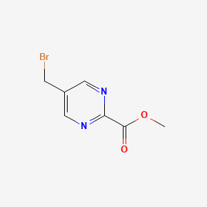 molecular formula C7H7BrN2O2 B3283126 2-Pyrimidinecarboxylic acid, 5-(bromomethyl)-, methyl ester CAS No. 76196-68-4