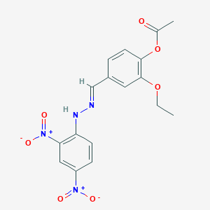molecular formula C17H16N4O7 B328330 4-{(E)-[2-(2,4-dinitrophenyl)hydrazinylidene]methyl}-2-ethoxyphenyl acetate 