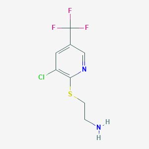 molecular formula C8H8ClF3N2S B3283662 2-(3-Chloro-5-(trifluoromethyl)pyridin-2-ylsulfanyl)ethylamine CAS No. 771571-63-2