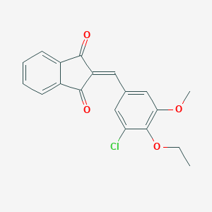 molecular formula C19H15ClO4 B328373 2-(3-chloro-4-ethoxy-5-methoxybenzylidene)-1H-indene-1,3(2H)-dione 