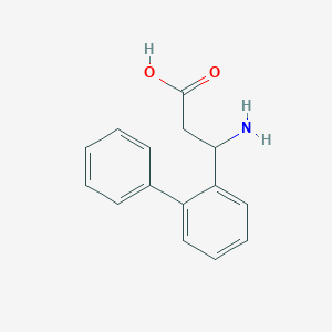 molecular formula C15H15NO2 B3283788 [1,1'-Biphenyl]-2-propanoic acid, beta-amino- CAS No. 773126-11-7