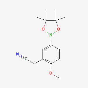 B3283933 2-(2-Methoxy-5-(4,4,5,5-tetramethyl-1,3,2-dioxaborolan-2-YL)phenyl)acetonitrile CAS No. 775351-55-8
