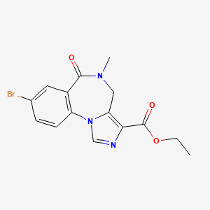 molecular formula C15H14BrN3O3 B3284543 Ethyl 8-bromo-5-methyl-6-oxo-5,6-dihydro-4H-benzo[f]imidazo[1,5-a][1,4]diazepine-3-carboxylate CAS No. 78756-37-3