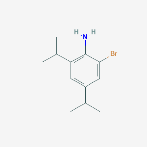 molecular formula C12H18BrN B3284749 Benzenamine, 2-bromo-4,6-bis(1-methylethyl)- CAS No. 79069-42-4