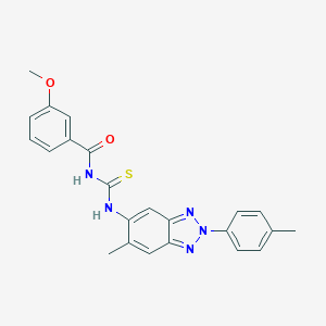 molecular formula C23H21N5O2S B328484 N-(3-methoxybenzoyl)-N'-[6-methyl-2-(4-methylphenyl)-2H-1,2,3-benzotriazol-5-yl]thiourea 