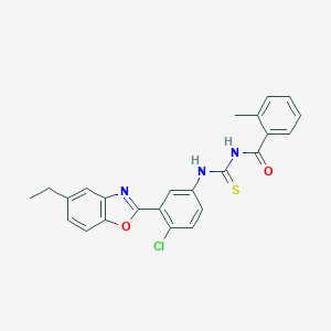 molecular formula C24H20ClN3O2S B328487 N-[4-chloro-3-(5-ethyl-1,3-benzoxazol-2-yl)phenyl]-N'-(2-methylbenzoyl)thiourea CAS No. 6399-49-1