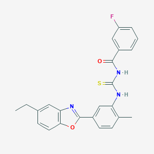 molecular formula C24H20FN3O2S B328489 N-[[5-(5-ethyl-1,3-benzoxazol-2-yl)-2-methylphenyl]carbamothioyl]-3-fluorobenzamide 
