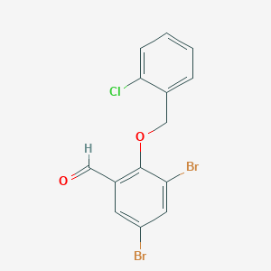 molecular formula C14H9Br2ClO2 B3284893 3,5-Dibromo-2-[(2-chlorobenzyl)oxy]benzaldehyde CAS No. 792945-79-0
