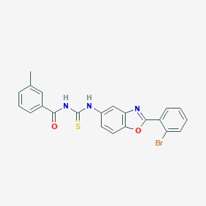 molecular formula C22H16BrN3O2S B328494 N-[2-(2-bromophenyl)-1,3-benzoxazol-5-yl]-N'-(3-methylbenzoyl)thiourea CAS No. 6480-33-7