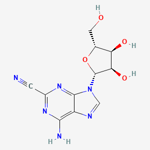 molecular formula C11H12N6O4 B3285218 2-Cyanoadenosine 