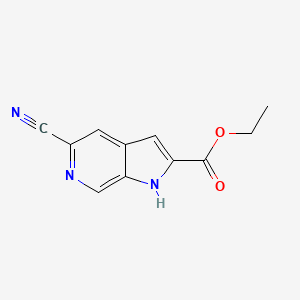 molecular formula C11H9N3O2 B3285277 Ethyl 5-cyano-1H-pyrrolo[2,3-c]pyridine-2-carboxylate CAS No. 800401-87-0