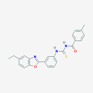 molecular formula C24H21N3O2S B328536 N-[[3-(5-ethyl-1,3-benzoxazol-2-yl)phenyl]carbamothioyl]-4-methylbenzamide 