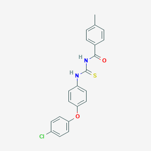 molecular formula C21H17ClN2O2S B328537 N-[4-(4-chlorophenoxy)phenyl]-N'-(4-methylbenzoyl)thiourea 