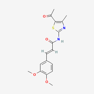 molecular formula C17H18N2O4S B3285602 (2E)-N-(5-acetyl-4-methyl-1,3-thiazol-2-yl)-3-(3,4-dimethoxyphenyl)prop-2-enamide CAS No. 807357-36-4