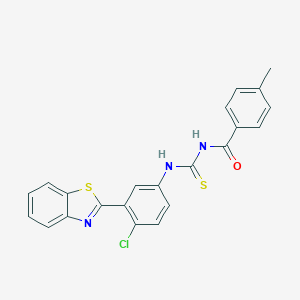 molecular formula C22H16ClN3OS2 B328565 N-[3-(1,3-benzothiazol-2-yl)-4-chlorophenyl]-N'-(4-methylbenzoyl)thiourea 
