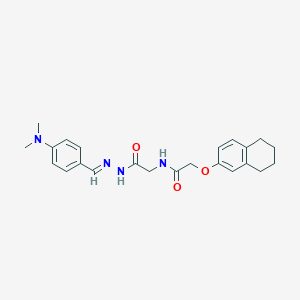 molecular formula C23H28N4O3 B328600 N-(2-{2-[4-(dimethylamino)benzylidene]hydrazino}-2-oxoethyl)-2-(5,6,7,8-tetrahydro-2-naphthalenyloxy)acetamide 