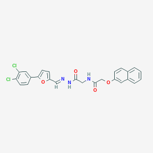 molecular formula C25H19Cl2N3O4 B328605 N-[2-(2-{[5-(3,4-dichlorophenyl)-2-furyl]methylene}hydrazino)-2-oxoethyl]-2-(2-naphthyloxy)acetamide 