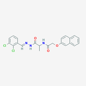molecular formula C22H19Cl2N3O3 B328606 N-{1-[(2E)-2-(2,3-dichlorobenzylidene)hydrazinyl]-1-oxopropan-2-yl}-2-(naphthalen-2-yloxy)acetamide (non-preferred name) 