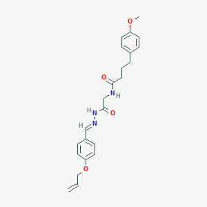 molecular formula C23H27N3O4 B328607 N-(2-{2-[4-(allyloxy)benzylidene]hydrazino}-2-oxoethyl)-4-(4-methoxyphenyl)butanamide 