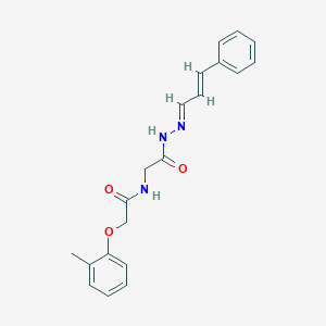molecular formula C20H21N3O3 B328623 2-(2-methylphenoxy)-N-{2-oxo-2-[2-(3-phenyl-2-propenylidene)hydrazino]ethyl}acetamide 