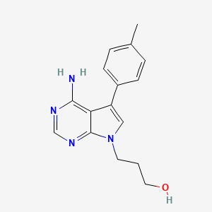 molecular formula C16H18N4O B3286233 3-(4-amino-5-p-tolyl-7H-pyrrolo[2,3-d]pyrimidin-7-yl)propan-1-ol CAS No. 821794-94-9