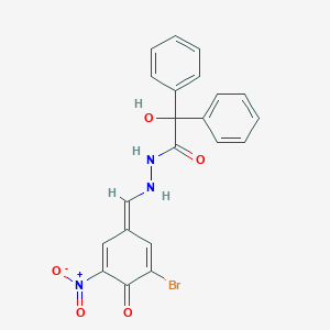 molecular formula C21H16BrN3O5 B328635 N'-[(Z)-(3-bromo-5-nitro-4-oxocyclohexa-2,5-dien-1-ylidene)methyl]-2-hydroxy-2,2-diphenylacetohydrazide 