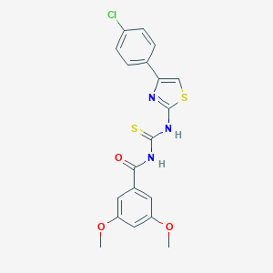 molecular formula C19H16ClN3O3S2 B328638 N-{[4-(4-chlorophenyl)-1,3-thiazol-2-yl]carbamothioyl}-3,5-dimethoxybenzamide 