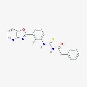 molecular formula C22H18N4O2S B328648 N-(2-methyl-3-[1,3]oxazolo[4,5-b]pyridin-2-ylphenyl)-N'-(phenylacetyl)thiourea 
