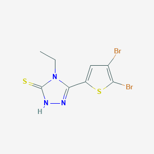 molecular formula C8H7Br2N3S2 B3286512 5-(4,5-dibromothiophen-2-yl)-4-ethyl-4H-1,2,4-triazole-3-thiol CAS No. 828275-81-6