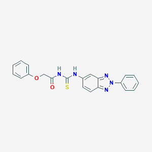 molecular formula C21H17N5O2S B328653 N-(phenoxyacetyl)-N'-(2-phenyl-2H-1,2,3-benzotriazol-5-yl)thiourea 