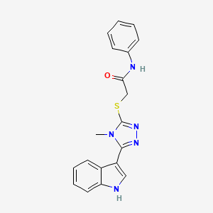 molecular formula C19H17N5OS B3286587 2-{[5-(1H-indol-3-yl)-4-methyl-4H-1,2,4-triazol-3-yl]sulfanyl}-N-phenylacetamide CAS No. 831198-46-0