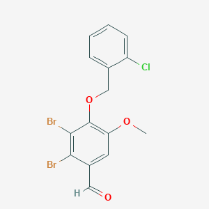 molecular formula C15H11Br2ClO3 B3286705 2,3-Dibromo-4-[(2-chlorobenzyl)oxy]-5-methoxybenzaldehyde CAS No. 832674-48-3