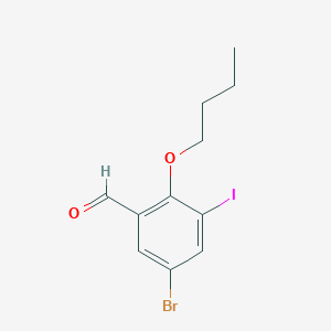 molecular formula C11H12BrIO2 B3286714 5-Bromo-2-butoxy-3-iodobenzaldehyde CAS No. 832674-52-9