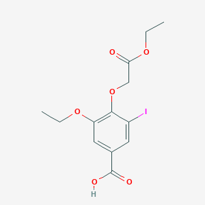 molecular formula C13H15IO6 B3286753 3-Ethoxy-4-(2-ethoxy-2-oxoethoxy)-5-iodobenzoic acid CAS No. 832684-64-7