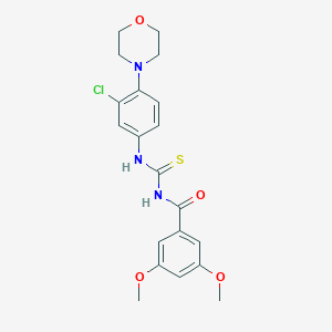 molecular formula C20H22ClN3O4S B328688 N-[3-chloro-4-(4-morpholinyl)phenyl]-N'-(3,5-dimethoxybenzoyl)thiourea 