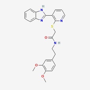 molecular formula C24H24N4O3S B3287121 2-{[3-(1H-1,3-benzodiazol-2-yl)pyridin-2-yl]sulfanyl}-N-[2-(3,4-dimethoxyphenyl)ethyl]acetamide CAS No. 838101-46-5
